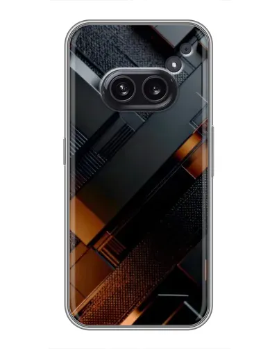 Чехол для Nothing Phone 2a с картинкой «Черные геометрические блоки»