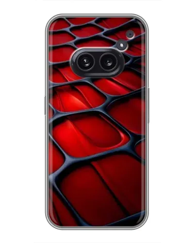 Чехол для Nothing Phone 2a с картинкой «Красная глянцевая сетка»