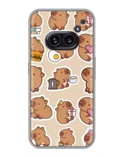 Чехол для Nothing Phone 2a с картинкой «Капибары паттерн»