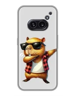 Чехол для Nothing Phone 2a с картинкой «Капибара рэпер даб»