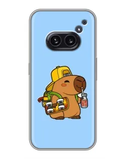 Чехол для Nothing Phone 2a с картинкой «Капибара на скейте»