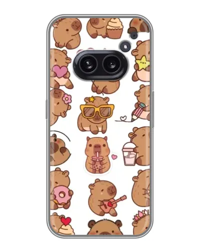 Чехол для Nothing Phone 2a с картинкой «Стикерпак с капибарами» Чехол для Nothing Phone 2a с картинкой «Стикерпак с капибарами»