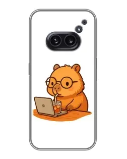 Чехол для Nothing Phone 2a с картинкой «Капибара с ноутбуком»