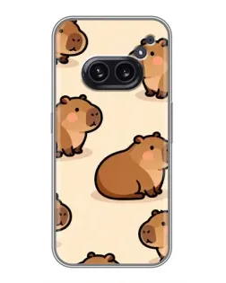 Чехол для Nothing Phone 2a с картинкой «Паттерн милых капибар»