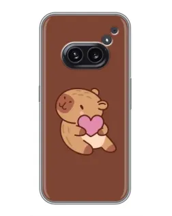 Чехол для Nothing Phone 2a с картинкой «Капибара с сердцем»