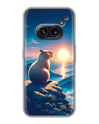 Чехол для Nothing Phone 2a с картинкой «Закат солнца с капибарой» Чехол для Nothing Phone 2a с картинкой «Закат солнца с капибарой»