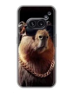Чехол для Nothing Phone 2a с картинкой «Капибара золотая цепь»