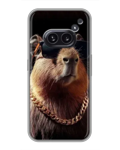Чехол для Nothing Phone 2a с картинкой «Капибара золотая цепь» Чехол для Nothing Phone 2a с картинкой «Капибара золотая цепь»