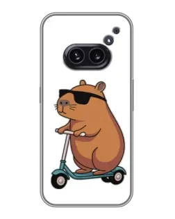 Чехол для Nothing Phone 2a с картинкой «Капибара на самокате»