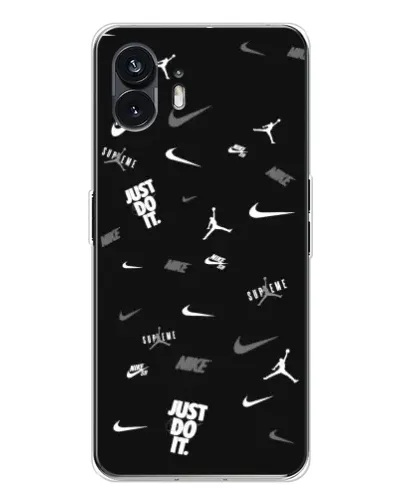 Чехол для Nothing Phone 3 с картинкой «Nike Black Pattern»