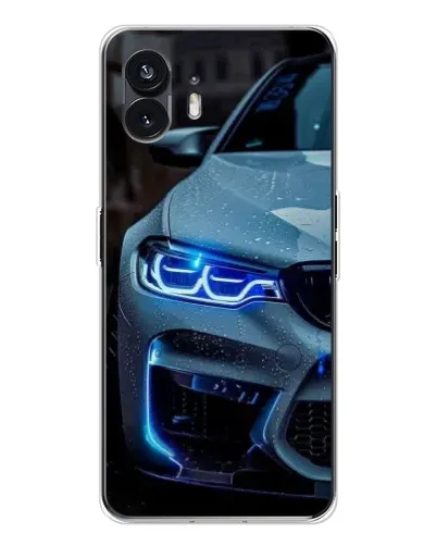 Чехол для Nothing Phone 3 с картинкой «Взгляд BMW с синими фарами» Чехол для Nothing Phone 3 с картинкой «Взгляд BMW с синими фарами»