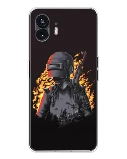 Чехол для Nothing Phone 3 с картинкой «PUBG — огненный силуэт»