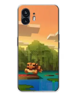 Чохол для Nothing Phone 3 з картинкою «Майнкрафт захід сонця»