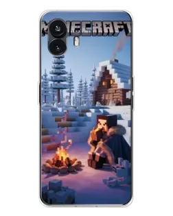 Чохол для Nothing Phone 3 з картинкою «Зимовий Minecraft»