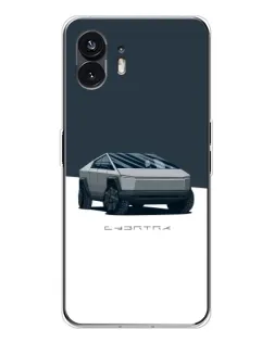 Чехол для Nothing Phone 3 с картинкой «Серебристый Cybertruck Tesla»