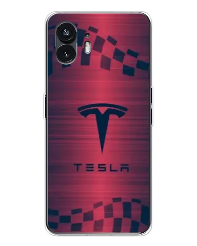 Чехол для Nothing Phone 3 с картинкой «Тесла красный карбон» Чехол для Nothing Phone 3 с картинкой «Тесла красный карбон»