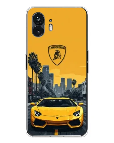 Чехол для Nothing Phone 3 с картинкой «Желтый Lamborghini город»