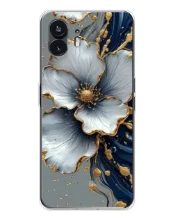 Чохол для Nothing Phone 3 з картинкою «Біла квітка та золотий флюїд»