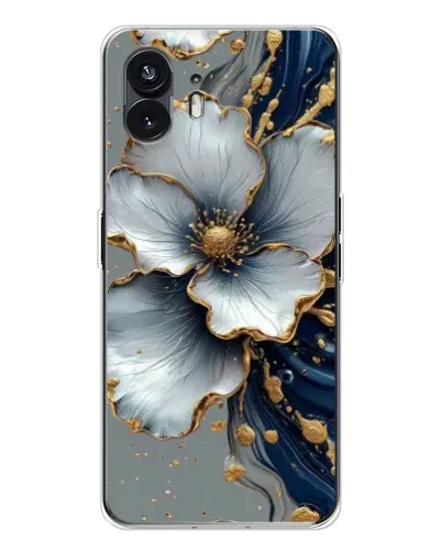 Чехол для Nothing Phone 3 с картинкой «Белый цветок и золотой флюид» Чехол для Nothing Phone 3 с картинкой «Белый цветок и золотой флюид»