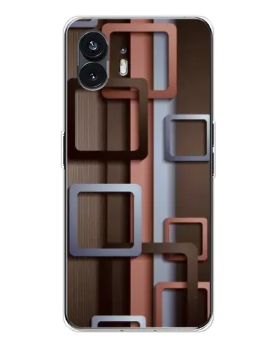 Чохол для Nothing Phone 3 з картинкою «Коричневі об'ємні квадрати»