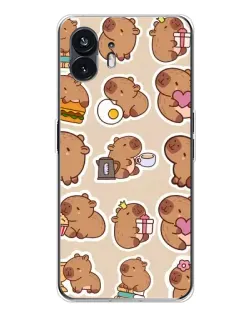 Чехол для Nothing Phone 3 с картинкой «Капибары паттерн»