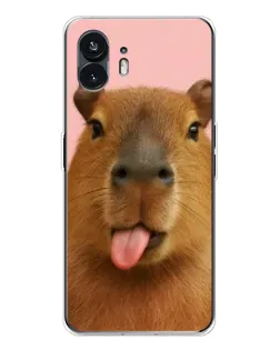 Чехол для Nothing Phone 3 с картинкой «Капибара с языком»