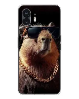 Чехол для Nothing Phone 3 с картинкой «Капибара золотая цепь»