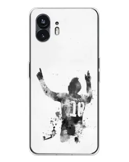 Чохол для Nothing Phone 3 з картинкою «Чорно-білий силует Мессі»
