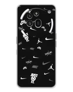 Чехол для Nothing Phone (3a) Pro с картинкой «Nike Black Pattern» Чехол для Nothing Phone (3a) Pro с картинкой «Nike Black Pattern»