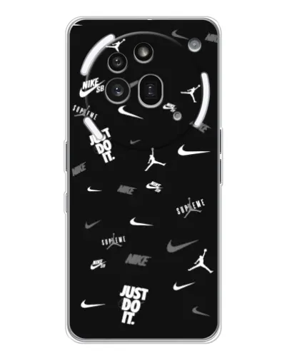 Чехол для Nothing Phone (3a) Pro с картинкой «Nike Black Pattern»