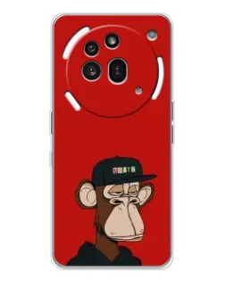 Чехол для Nothing Phone (3a) Pro с картинкой «Bored Ape — красный фон» Чехол для Nothing Phone (3a) Pro с картинкой «Bored Ape — красный фон»