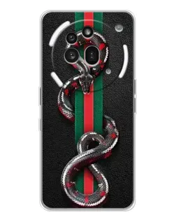 Чехол для Nothing Phone (3a) Pro с картинкой «Gucci — змея на полосе» Чехол для Nothing Phone (3a) Pro с картинкой «Gucci — змея на полосе»