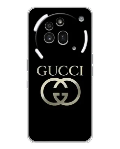 Чехол для Nothing Phone (3a) Pro с картинкой «Gucci — золото на черном» Чехол для Nothing Phone (3a) Pro с картинкой «Gucci — золото на черном»