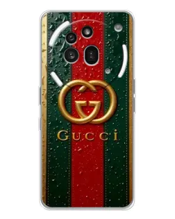 Чехол для Nothing Phone (3a) Pro с картинкой «Gucci — фирменная полоса и золото» Чехол для Nothing Phone (3a) Pro с картинкой «Gucci — фирменная полоса и золото»