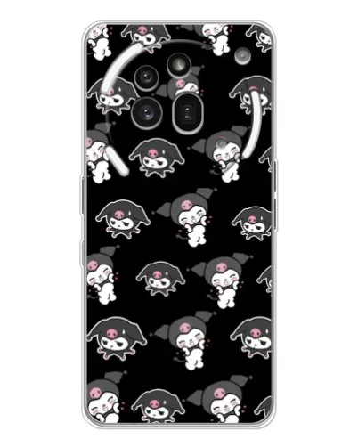 Чехол для Nothing Phone (3a) Pro с картинкой «Черный паттерн Kuromi» Чехол для Nothing Phone (3a) Pro с картинкой «Черный паттерн Kuromi»