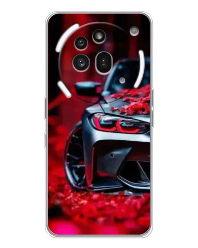 Чехол для Nothing Phone (3a) Pro с картинкой «Спортивная BMW и цветы» Чехол для Nothing Phone (3a) Pro с картинкой «Спортивная BMW и цветы»