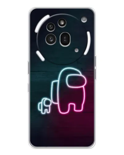 Чехол для Nothing Phone (3a) Pro с картинкой «Among Us неон-арт» Чехол для Nothing Phone (3a) Pro с картинкой «Among Us неон-арт»