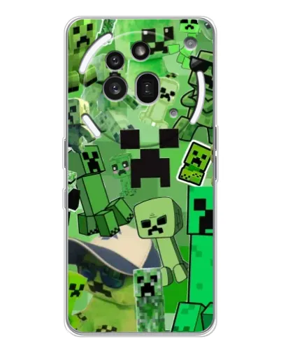 Чехол для Nothing Phone (3a) Pro с картинкой «Криперы Minecraft»