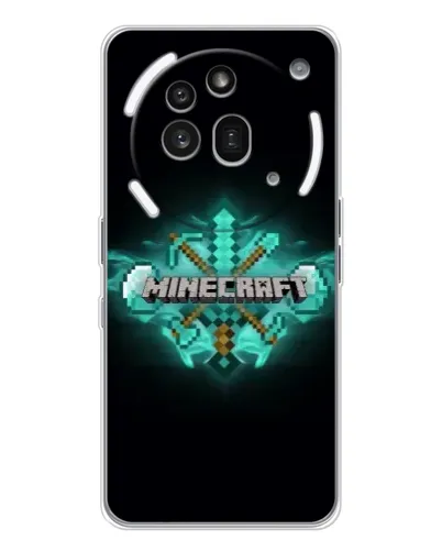 Чехол для Nothing Phone (3a) Pro с картинкой «Minecraft Diamond лого»