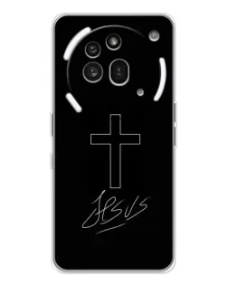 Чехол для Nothing Phone (3a) Pro с картинкой «Графический крест Jesus» Чехол для Nothing Phone (3a) Pro с картинкой «Графический крест Jesus»