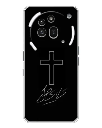 Чехол для Nothing Phone (3a) Pro с картинкой «Графический крест Jesus» Чехол для Nothing Phone (3a) Pro с картинкой «Графический крест Jesus»