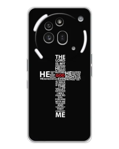Чехол для Nothing Phone (3a) Pro с картинкой «Текстовый крест» Чехол для Nothing Phone (3a) Pro с картинкой «Текстовый крест»