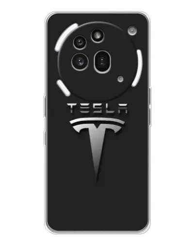 Чехол для Nothing Phone (3a) Pro с картинкой «Стальной логотип Tesla» Чехол для Nothing Phone (3a) Pro с картинкой «Стальной логотип Tesla»