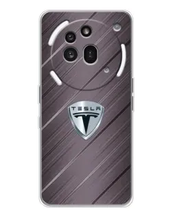 Чехол для Nothing Phone (3a) Pro с картинкой «Металлическая текстура Tesla» Чехол для Nothing Phone (3a) Pro с картинкой «Металлическая текстура Tesla»