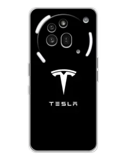 Чехол для Nothing Phone (3a) Pro с картинкой «Tesla White Logo» Чехол для Nothing Phone (3a) Pro с картинкой «Tesla White Logo»