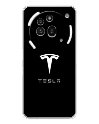 Чехол для Nothing Phone (3a) Pro с картинкой «Tesla White Logo» Чехол для Nothing Phone (3a) Pro с картинкой «Tesla White Logo»