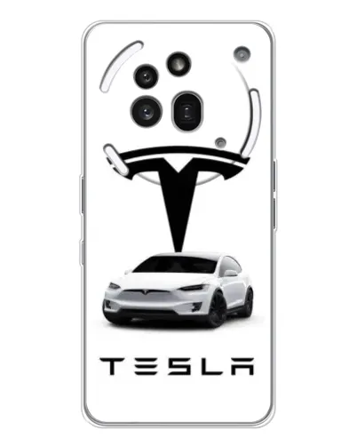Чехол для Nothing Phone (3a) Pro с картинкой «Tesla White Style» Чехол для Nothing Phone (3a) Pro с картинкой «Tesla White Style»