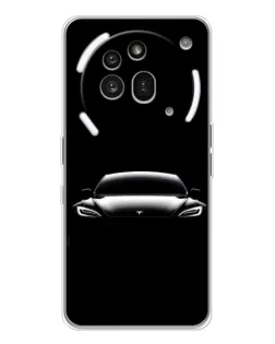 Чехол для Nothing Phone (3a) Pro с картинкой «Фары Tesla Night» Чехол для Nothing Phone (3a) Pro с картинкой «Фары Tesla Night»