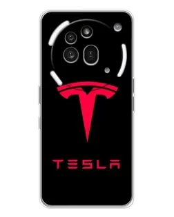 Чехол для Nothing Phone (3a) Pro с картинкой «Tesla Red Logo» Чехол для Nothing Phone (3a) Pro с картинкой «Tesla Red Logo»