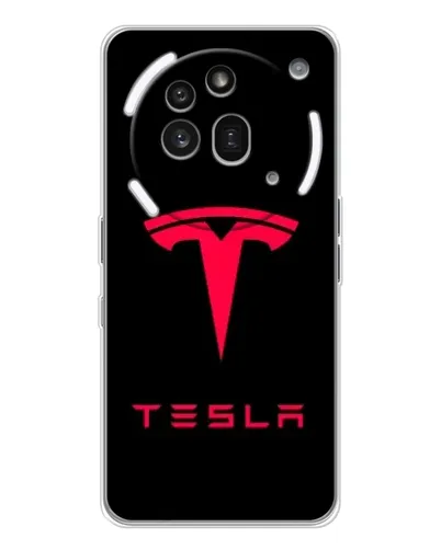 Чехол для Nothing Phone (3a) Pro с картинкой «Tesla Red Logo» Чехол для Nothing Phone (3a) Pro с картинкой «Tesla Red Logo»